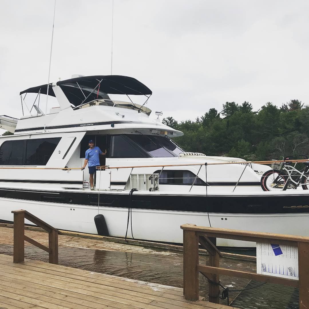 Captain Dustin Kidd on the water